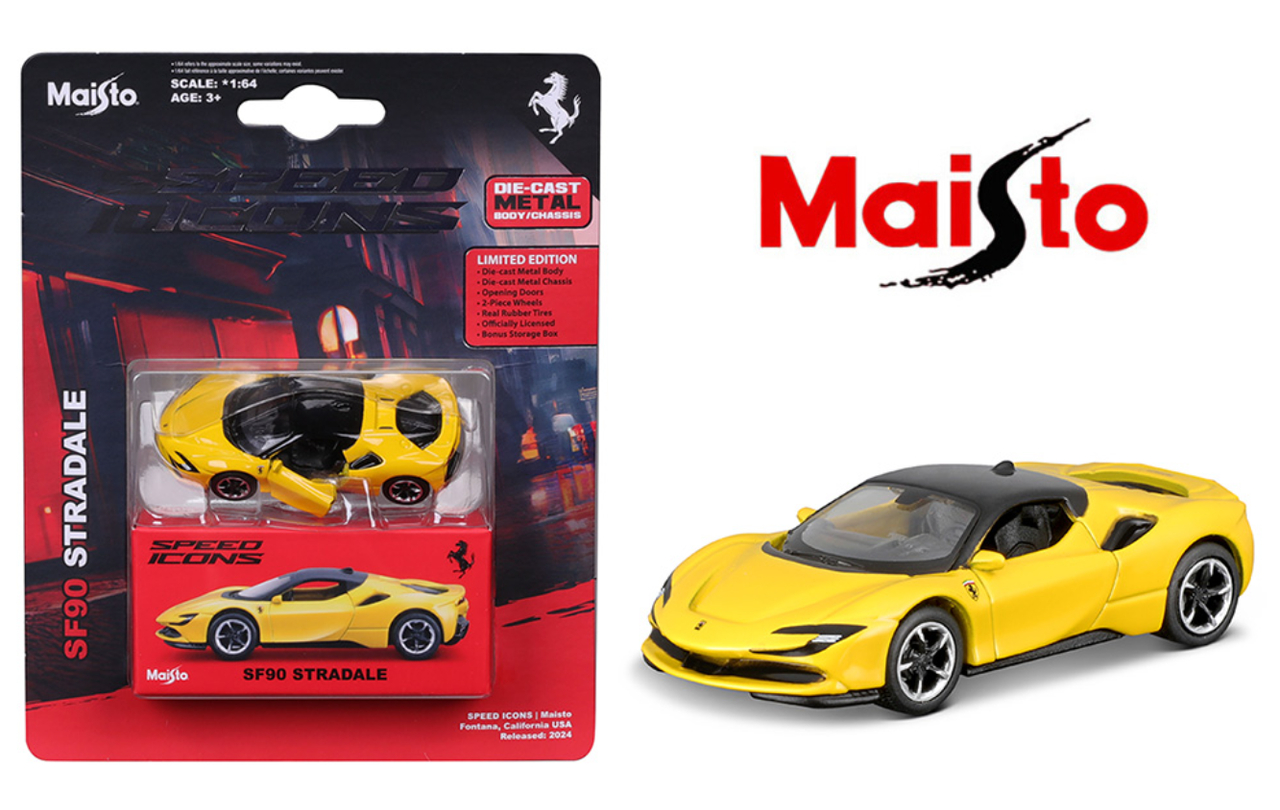 1/64 Maisto Speed Icons Ferrari FF90 Stradale (Yellow) Diecast Car Model