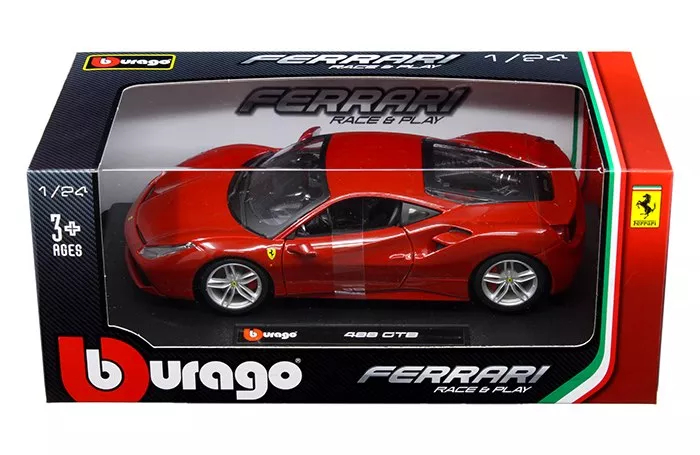 bburago 124 ferrari race play ferrari 488 gtb red